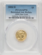 2008-W 4-Coin Set Burnished Gold Buffalos PCGS MS70