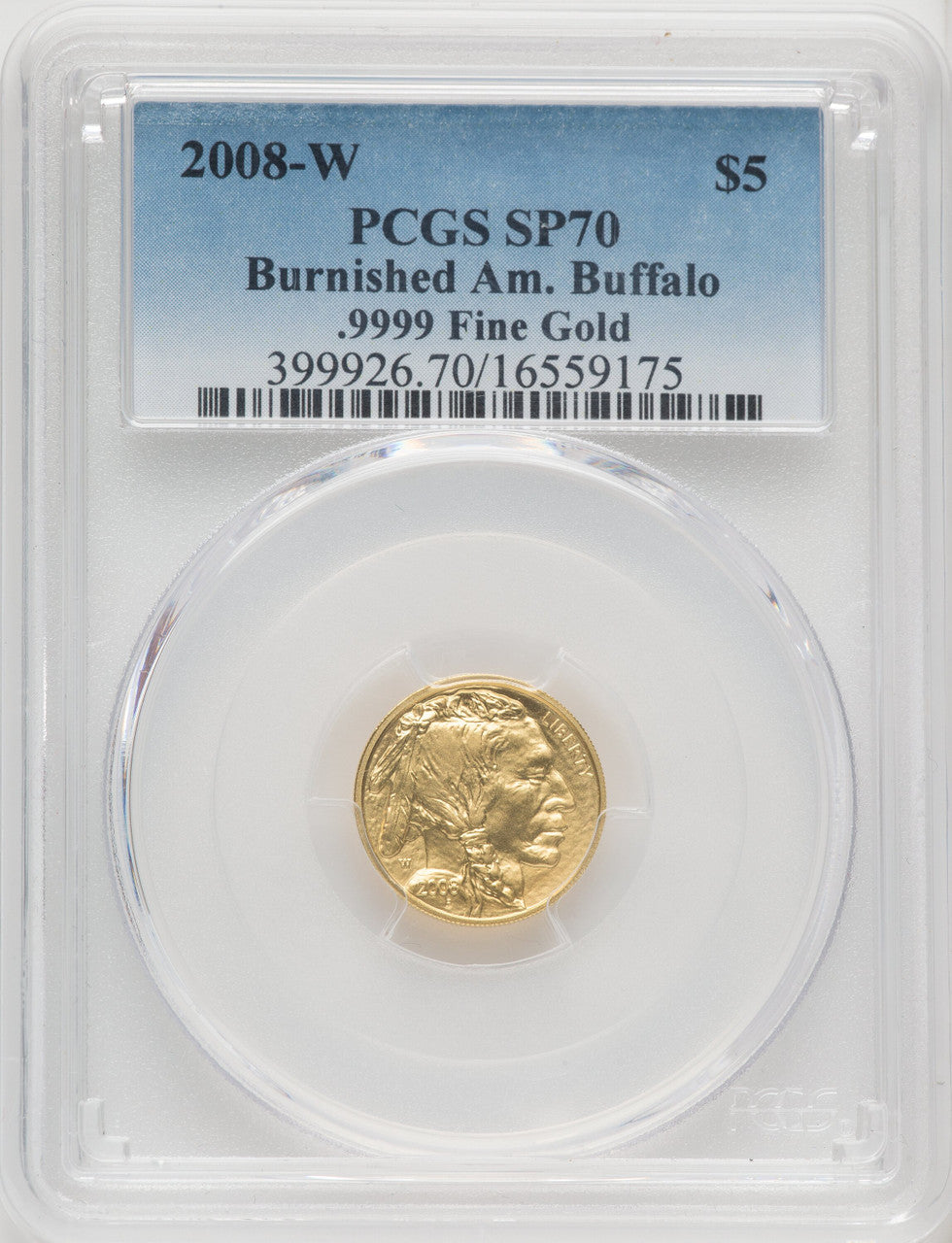 2008-W 4-Coin Set Burnished Gold Buffalos PCGS MS70