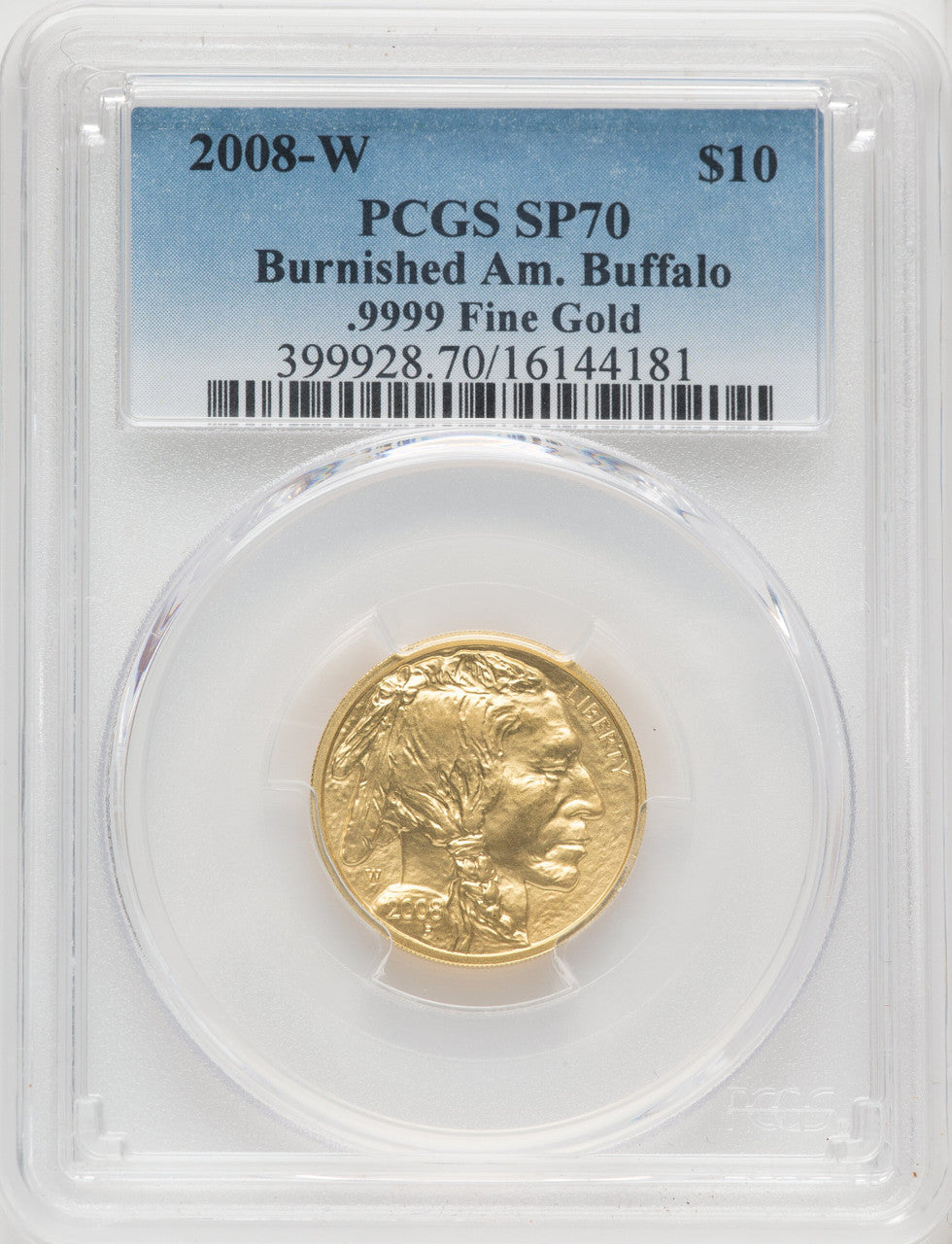 2008-W 4-Coin Set Burnished Gold Buffalos PCGS MS70