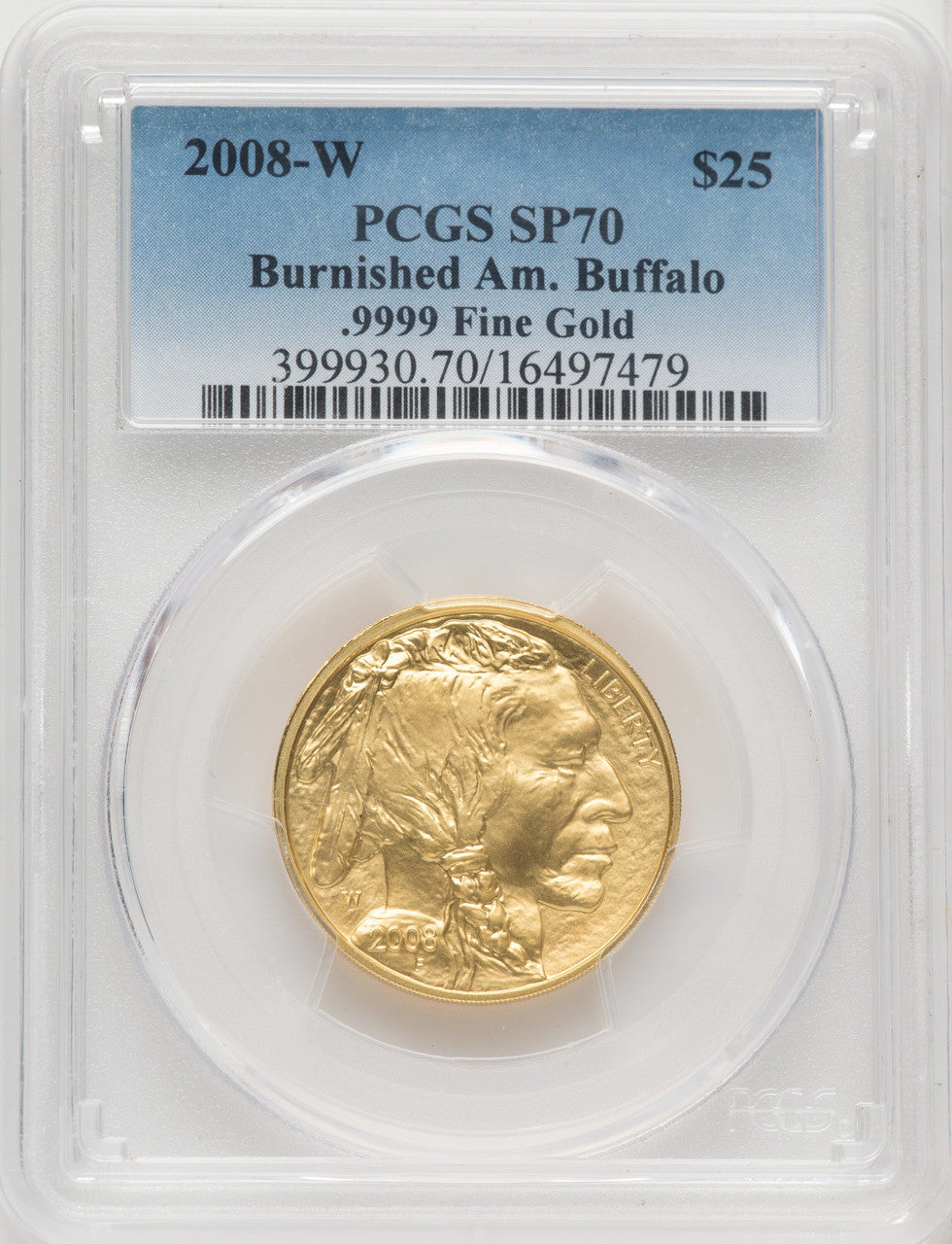 2008-W 4-Coin Set Burnished Gold Buffalos PCGS MS70