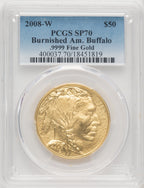 2008-W 4-Coin Set Burnished Gold Buffalos PCGS MS70