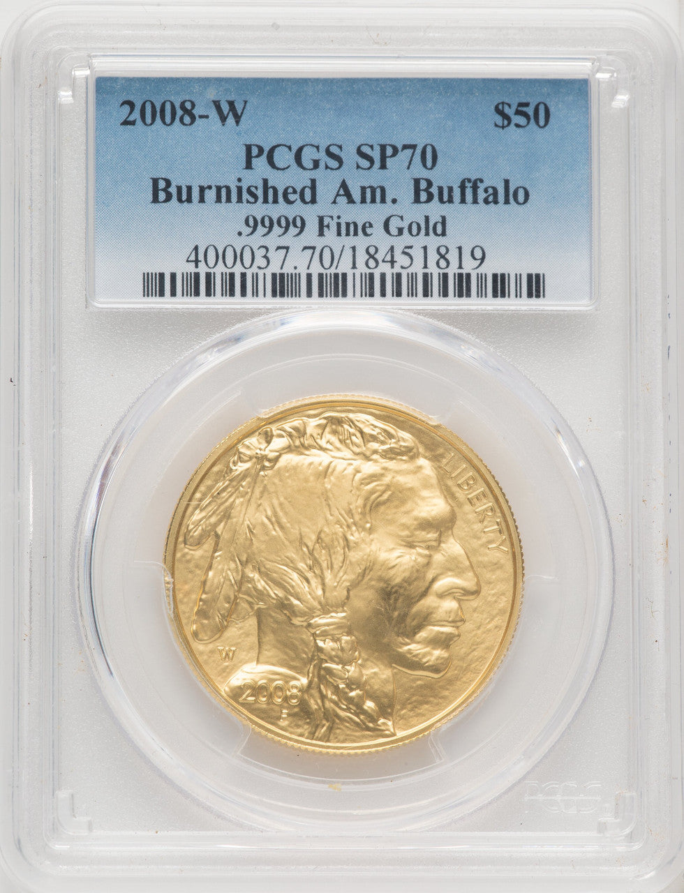 2008-W 4-Coin Set Burnished Gold Buffalos PCGS MS70