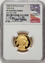 2008-W Proof Gold Buffalo 1/4 oz Mike Castle NGC PF70