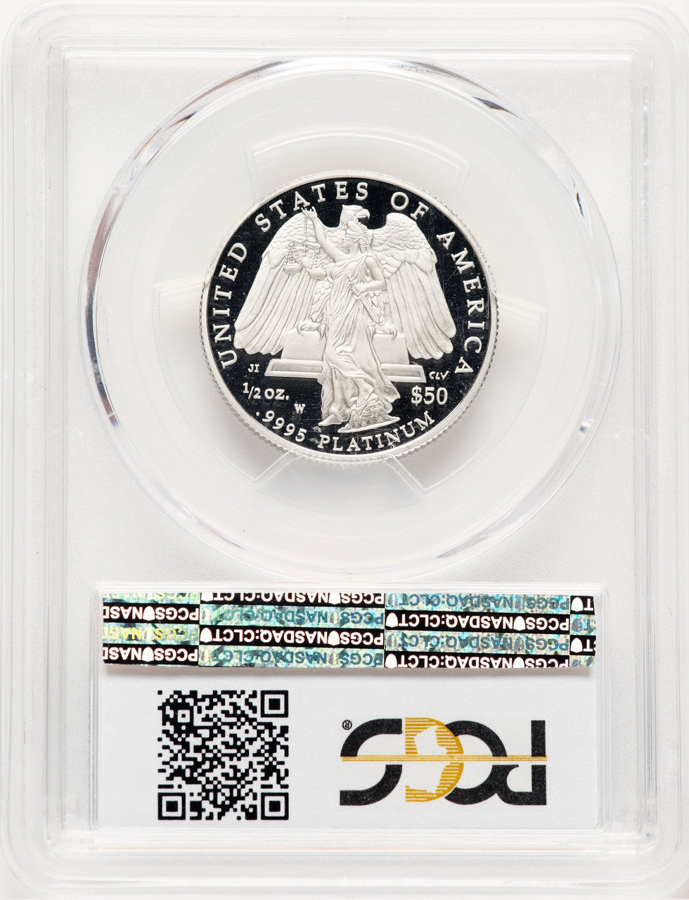 2008-W Proof Platinum Eagle 1/2 oz Blue Gradient PCGS PR70
