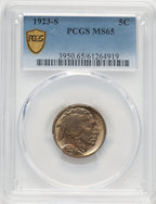 1923-S 5C Buffalo Nickel PCGS MS65