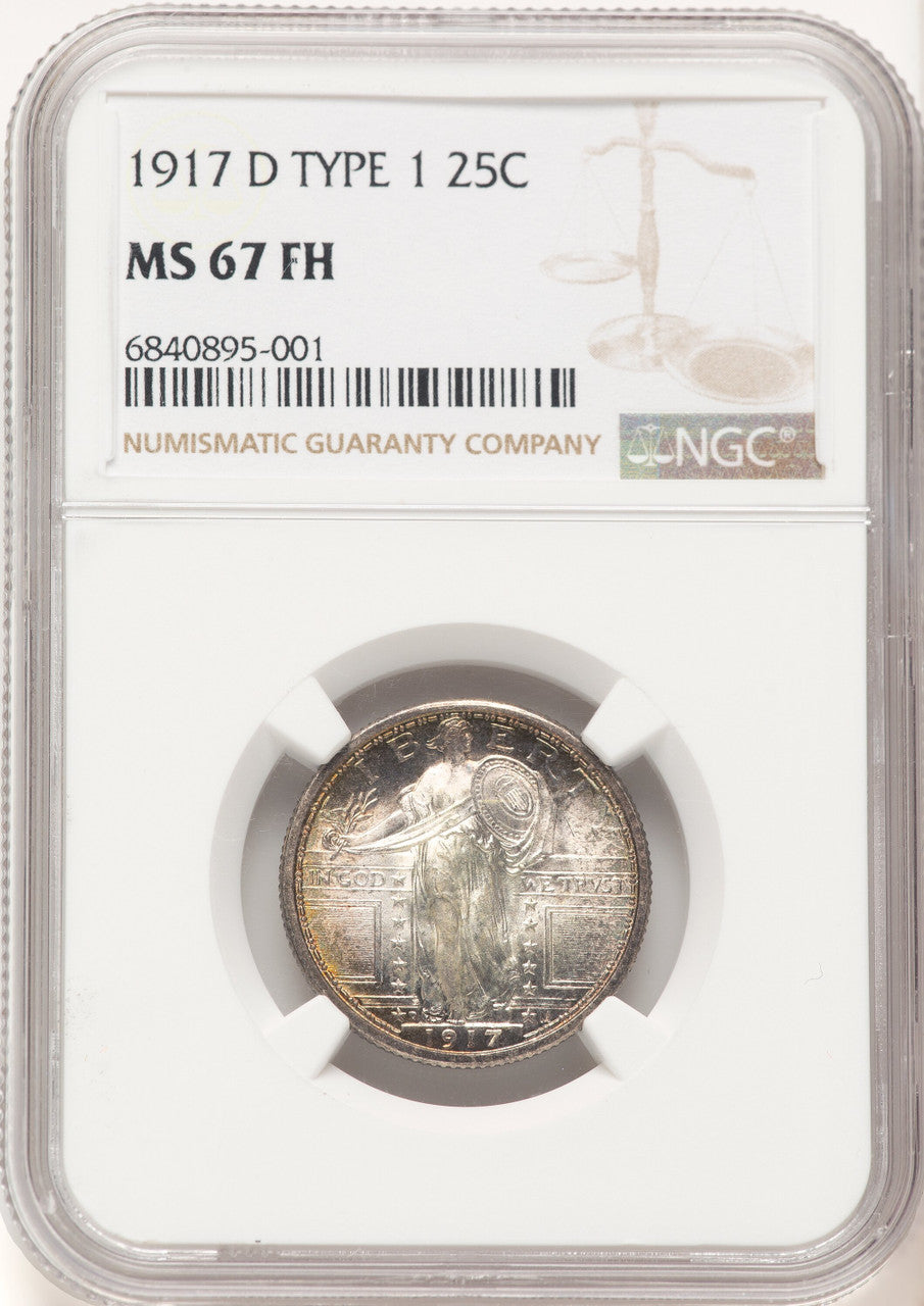 1917-D T-1 FH Standing Liberty Quarter NGC MS67
