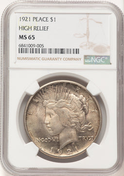 1921 Peace Dollar NGC MS65 (506383001)
