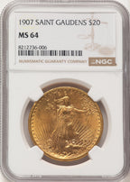1907 $20 Saint Saint-Gaudens Double Eagle NGC MS64