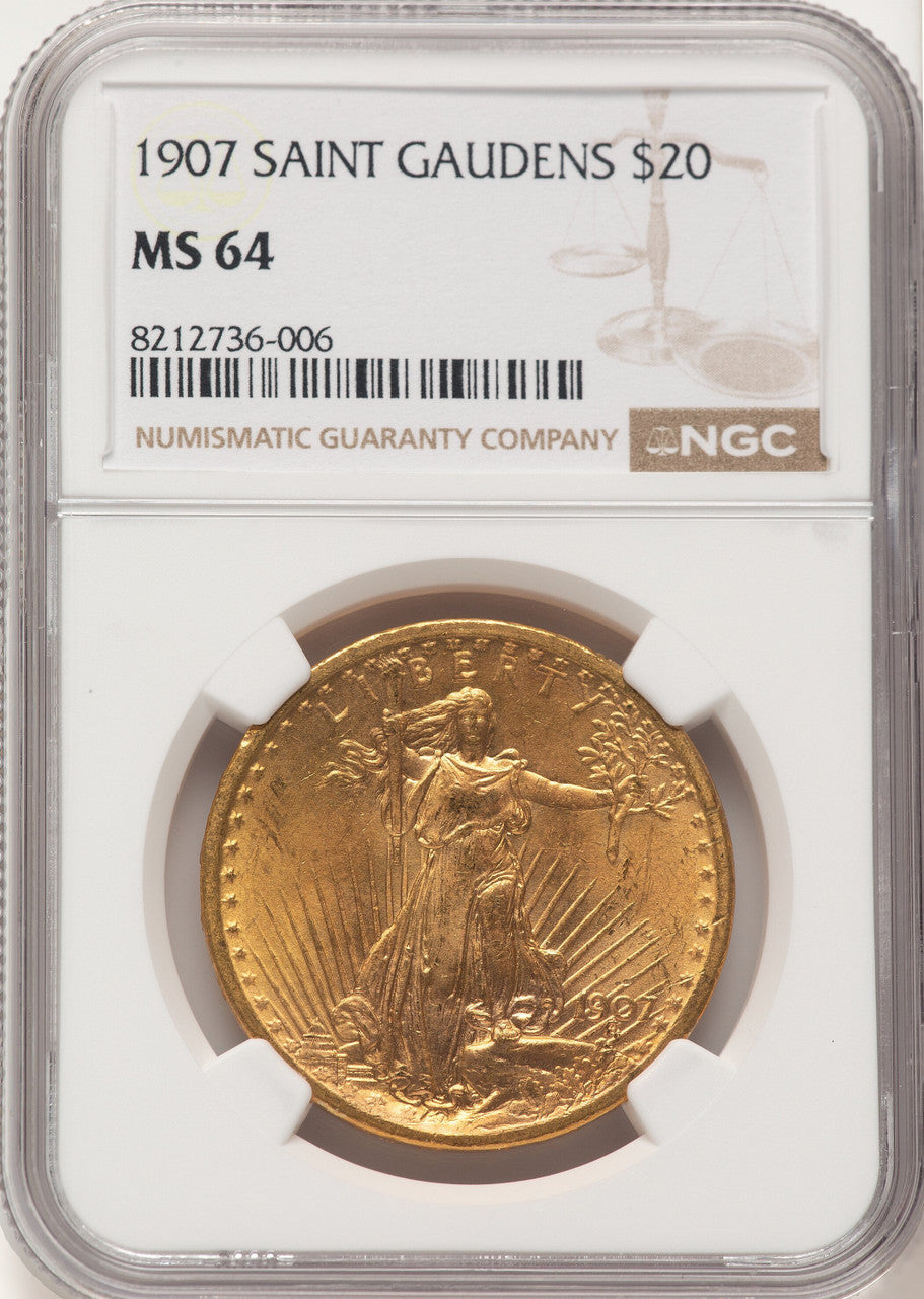 1907 $20 Saint Saint-Gaudens Double Eagle NGC MS64