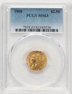 1908 $2.50 Indian Quarter Eagle PCGS MS63 (506392107)