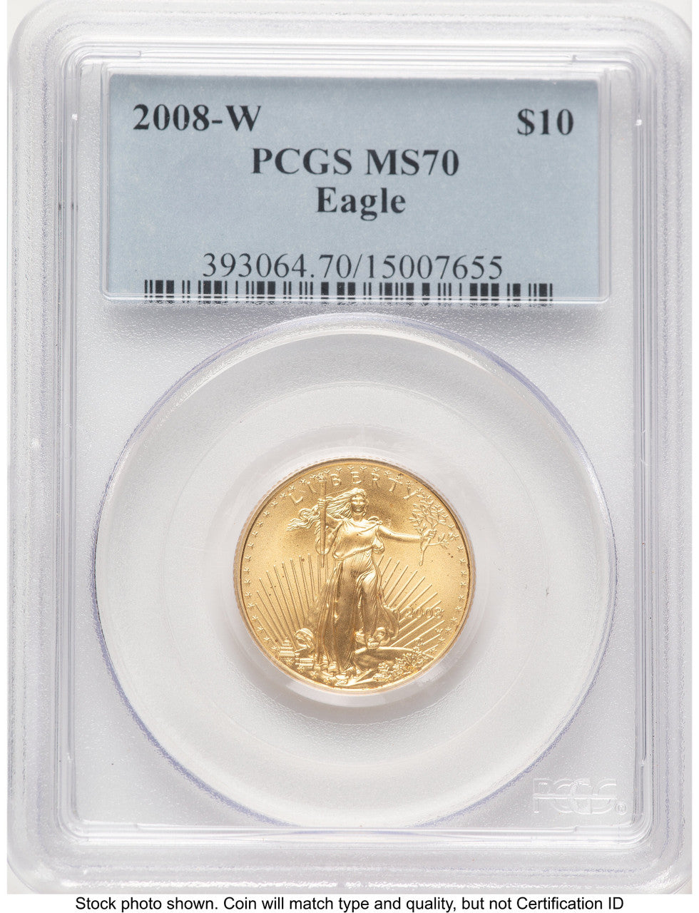 2008-W Burnished Gold Eagle 1/4 oz Blue Label PCGS MS70