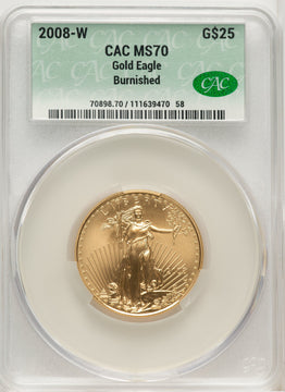 2008-W Burnished Gold Eagle 1/2 oz Non Designation CACG MS70