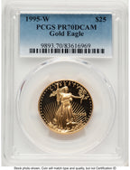 1995-W Proof Gold Eagle 1/2 oz Blue Gradient PCGS PR70
