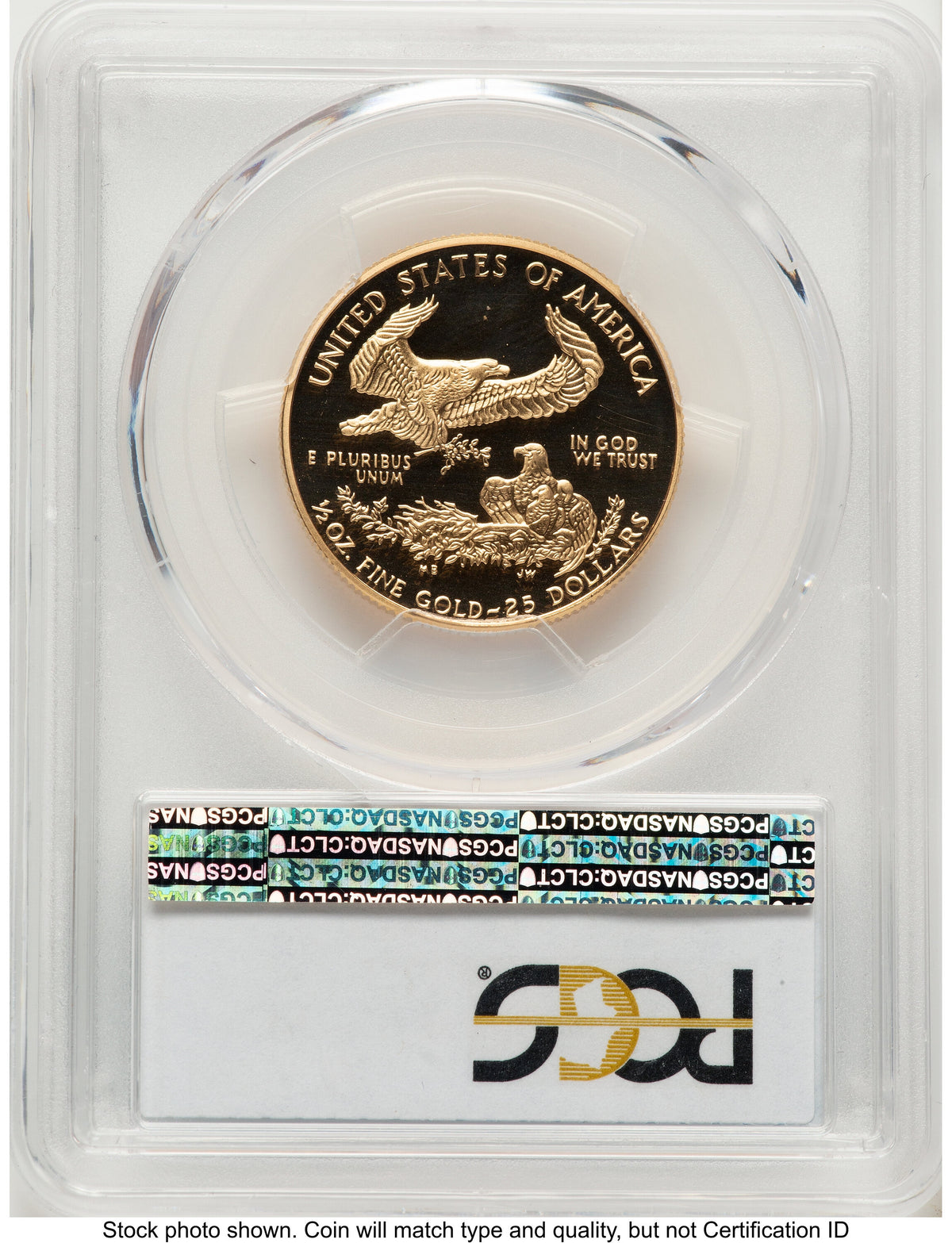 1995-W Proof Gold Eagle 1/2 oz Blue Gradient PCGS PR70
