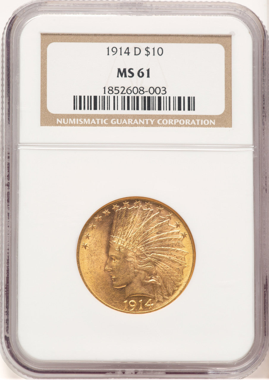 1914-D $10 Indian Eagle NGC MS61