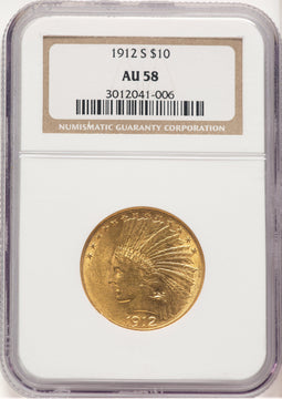 1912-S $10 Indian Eagle NGC AU58 (506475033)