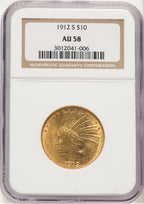 1912-S $10 Indian Eagle NGC AU58 (506475033)