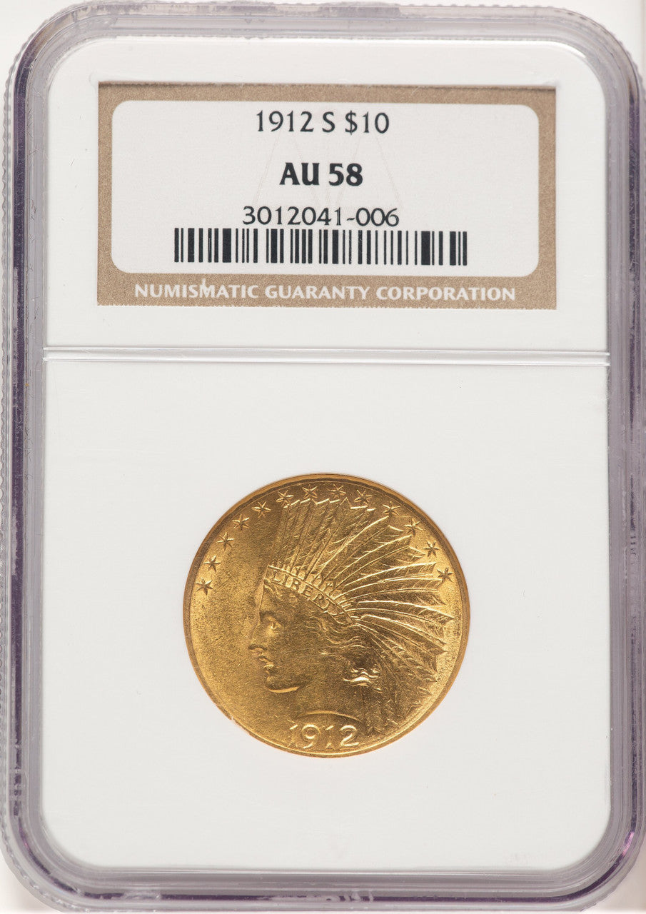 1912-S $10 Indian Eagle NGC AU58 (506475033)