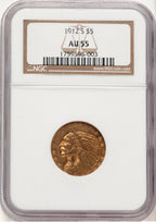 1912-S $5 Indian Half Eagle NGC AU55