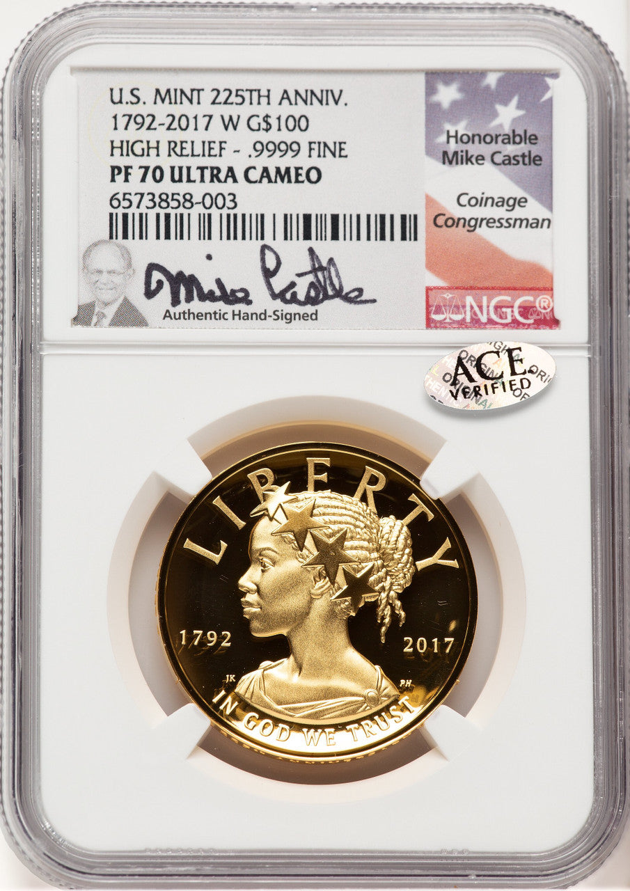 2017-W G$100 American Liberty High Relief Mike Castle NGC PF70