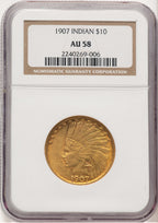 1907 $10 No Motto Indian Eagle NGC AU58 (506475047)