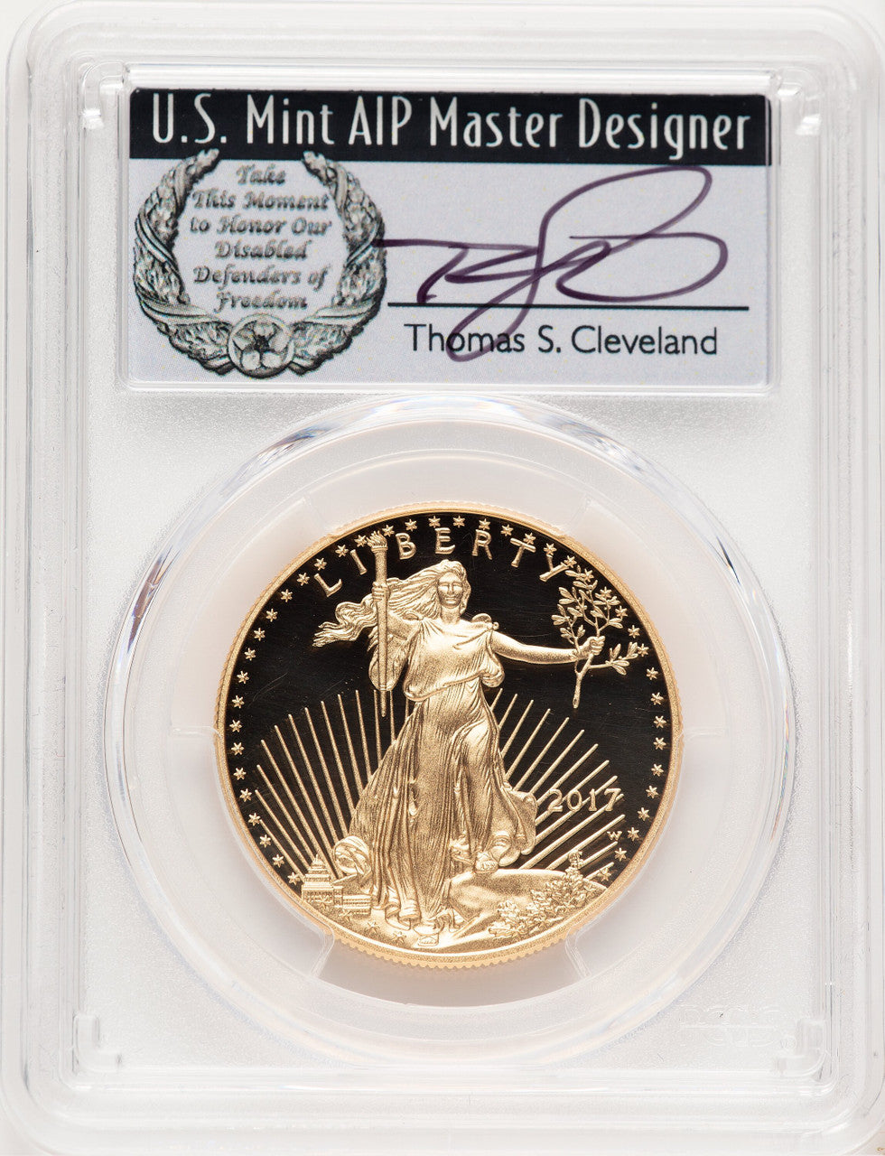 2017-W Proof Gold Eagle 1 oz 2020 West Point Mint Private Auction Thomas Cleveland 1 of 101 PCGS PR70