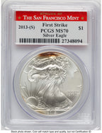 2013-(S) Silver Eagle FS Struck at San Francisco Mint PCGS MS70