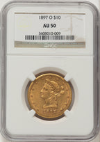 1897-O $10 Liberty Eagle NGC AU50