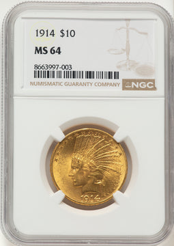 1914 $10 Indian Eagle NGC MS64