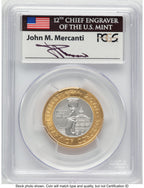 2000-W $10 Library of Congress Bi-Metallic Gold 0.2509 oz and Platinum 0.2509 oz John Modern Issues PCGS MS70 Mercanti