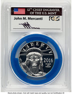 2016-W Proof Platinum Eagle 1 oz WP Mint Hoard Mint Engraver Series John Blue Gasket PCGS PR70 Mercanti