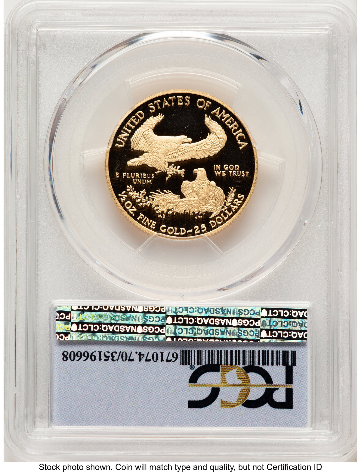 2018-W Proof Gold Eagle 1/2 oz FDI FS Flag PCGS PR70