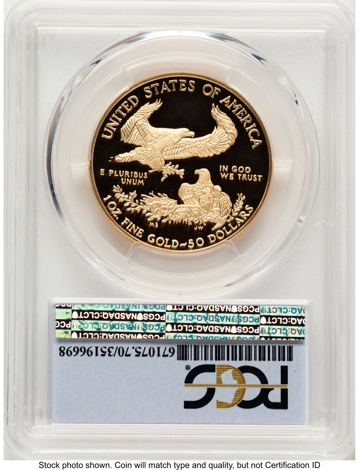 2018-W Proof Gold Eagle 1 oz FDI FS Flag PCGS PR70