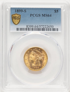 1899-S $5 Liberty Half Eagle PCGS MS64 (506628023)