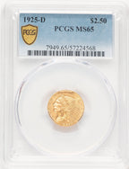 1925-D $2.50 Indian Quarter Eagle PCGS MS65 (506651010)