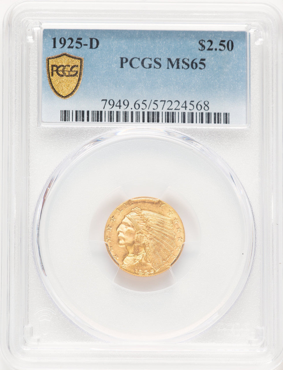 1925-D $2.50 Indian Quarter Eagle PCGS MS65 (506651010)