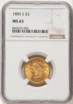 1885-S $5 Liberty Half Eagle NGC MS65