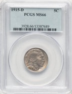 1915-D 5C Buffalo Nickel PCGS MS66