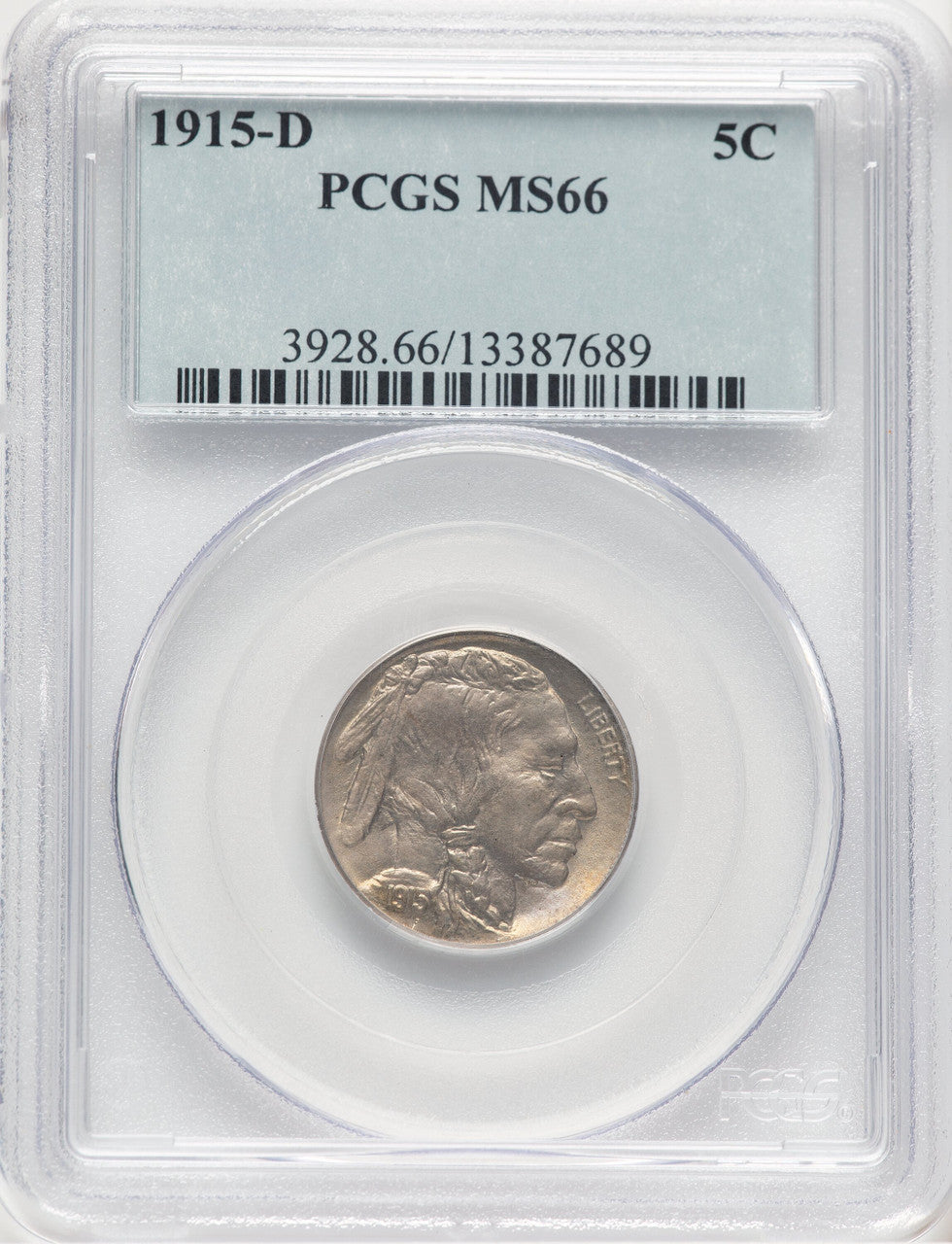 1915-D 5C Buffalo Nickel PCGS MS66