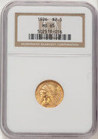 1926 $2.50 Indian Quarter Eagle NGC MS65