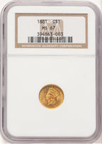 1881 G$1 Gold Dollar NGC MS67