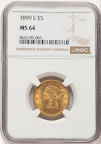 1899-S $5 Liberty Half Eagle NGC MS64