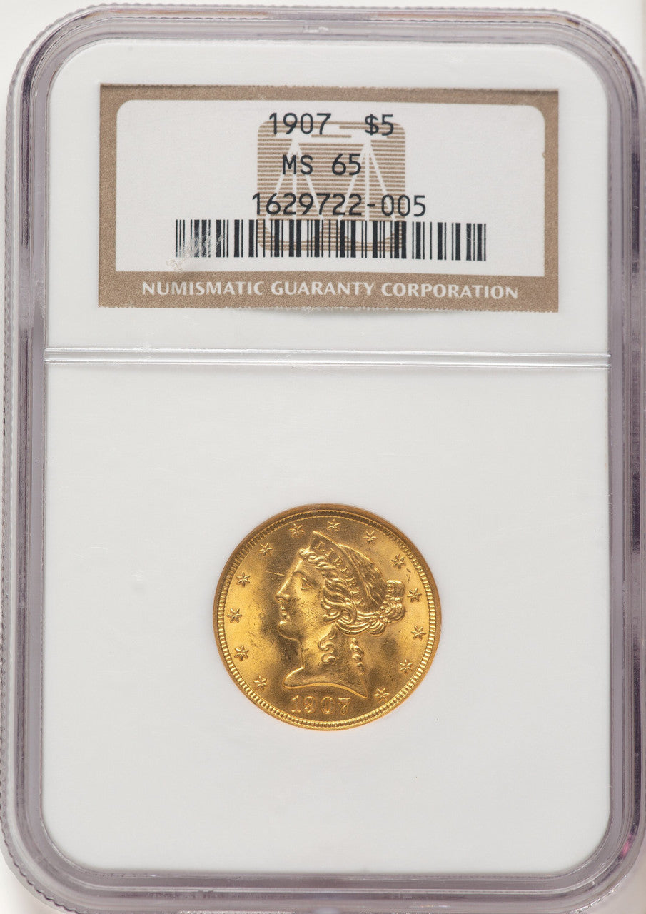 1907 $5 Liberty Half Eagle NGC MS65 (506669006)