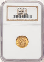 1901 $2.50 Liberty Quarter Eagle NGC MS65