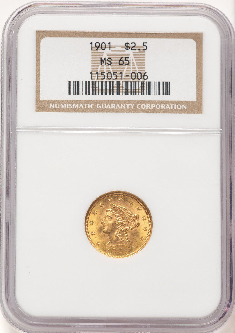 1901 $2.50 Liberty Quarter Eagle NGC MS65