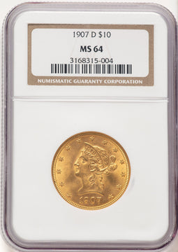 1907-S $10 Liberty Eagle NGC MS64