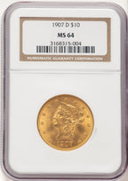 1907-S $10 Liberty Eagle NGC MS64
