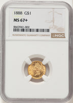 1888 G$1 Gold Dollar NGC MS67+