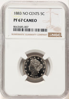 1883 5C No Cents CA Proof Liberty Nickel NGC PR67