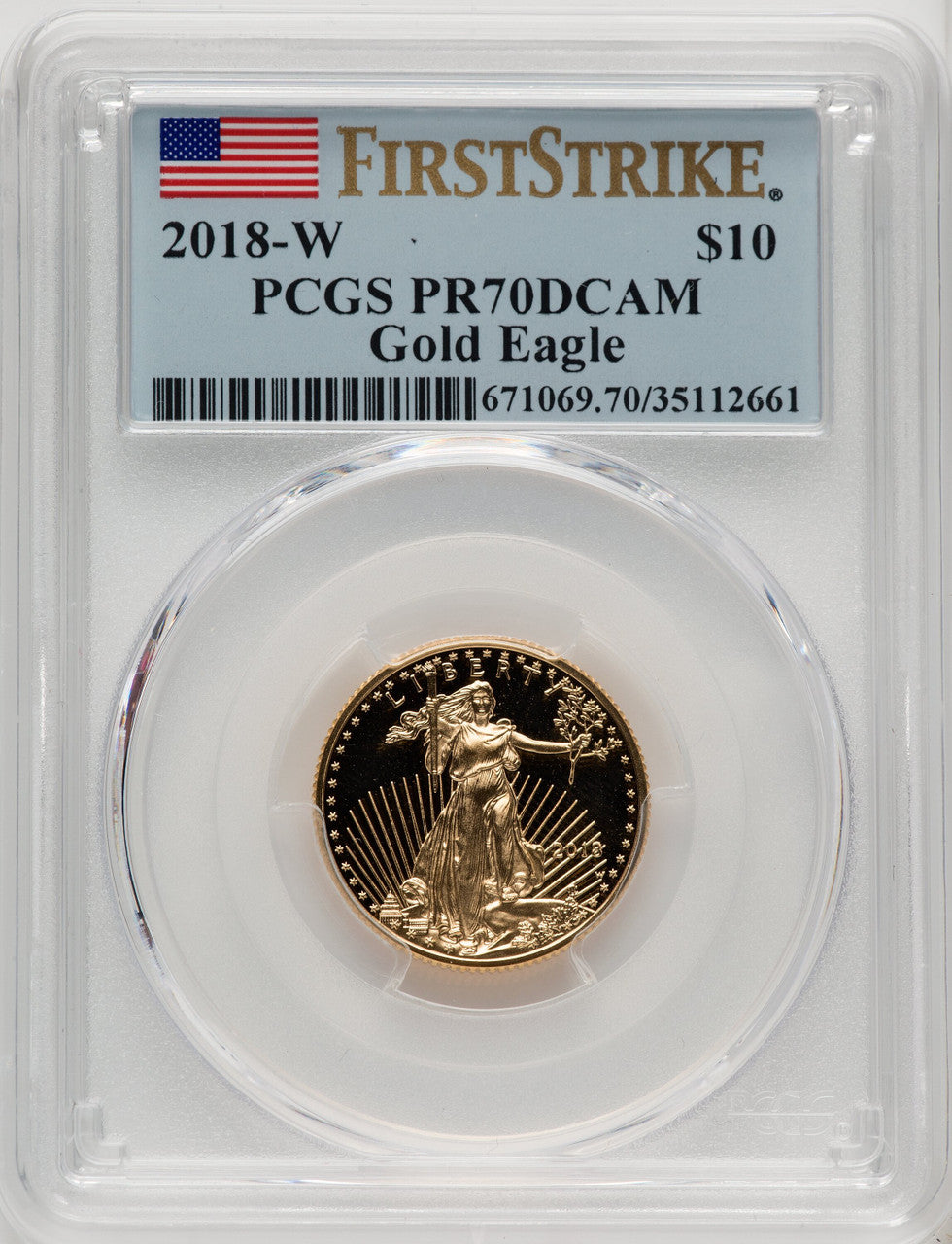 2018-W Gold American Eagle 4-Coin Set PCGS PR70
